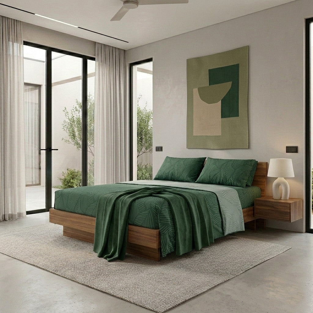 Set di biancheria da letto matrimoniale, stile bohémien, con