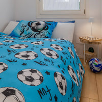 Parure Copripiumino Singolo Kids in Cotone Goal Blue - Amo La Casa Shop