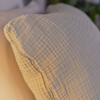 Parure Copripiumino Singolo in Mussola di Cotone Tinta Unita Stone - Amo La Casa Shop