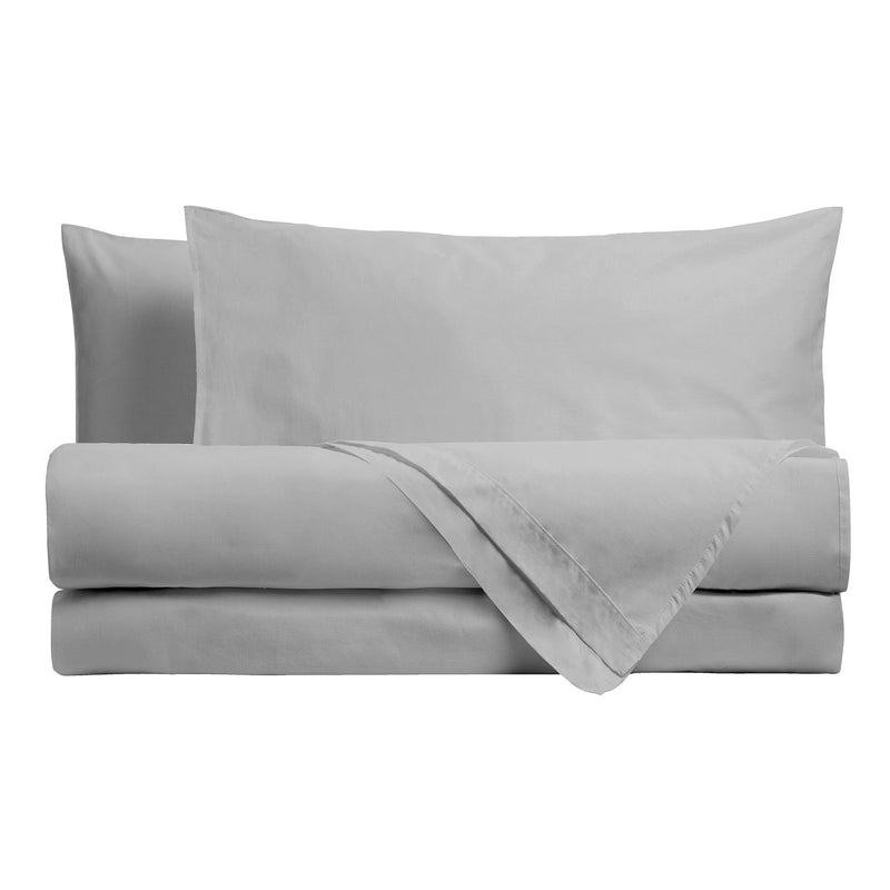 Completo Letto Matrimoniale in Microfibra Softy Yarn - Tinta Unita Grey