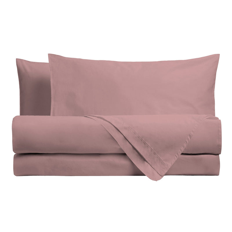 Completo Letto Matrimoniale in Microfibra Softy Yarn - Tinta Unita Mauve