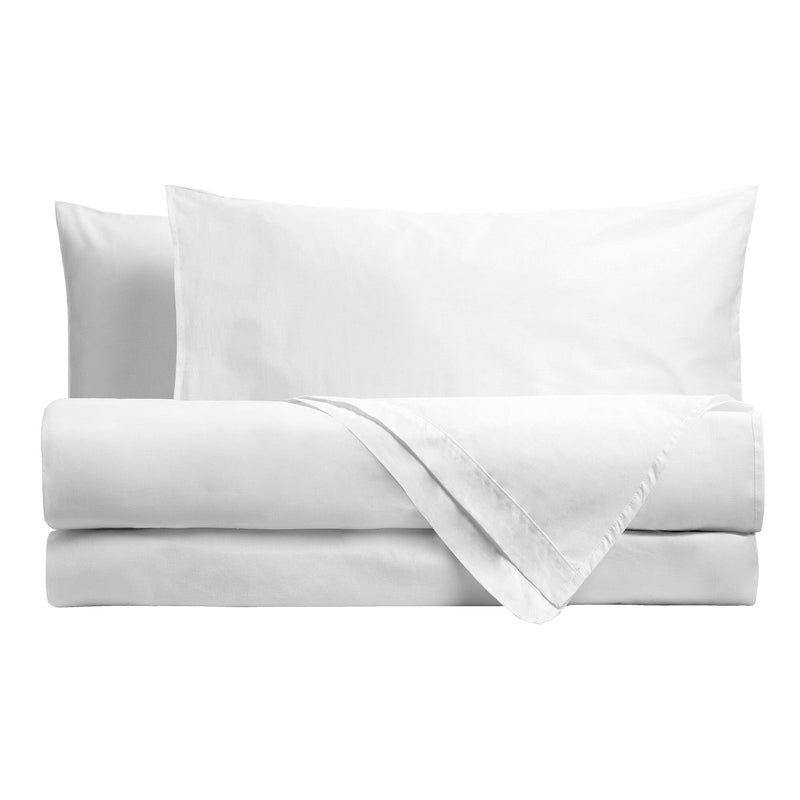 Completo Letto Matrimoniale in Microfibra Softy Yarn - Tinta Unita Bianco DOPPIO CODICE - Amo La Casa Shop