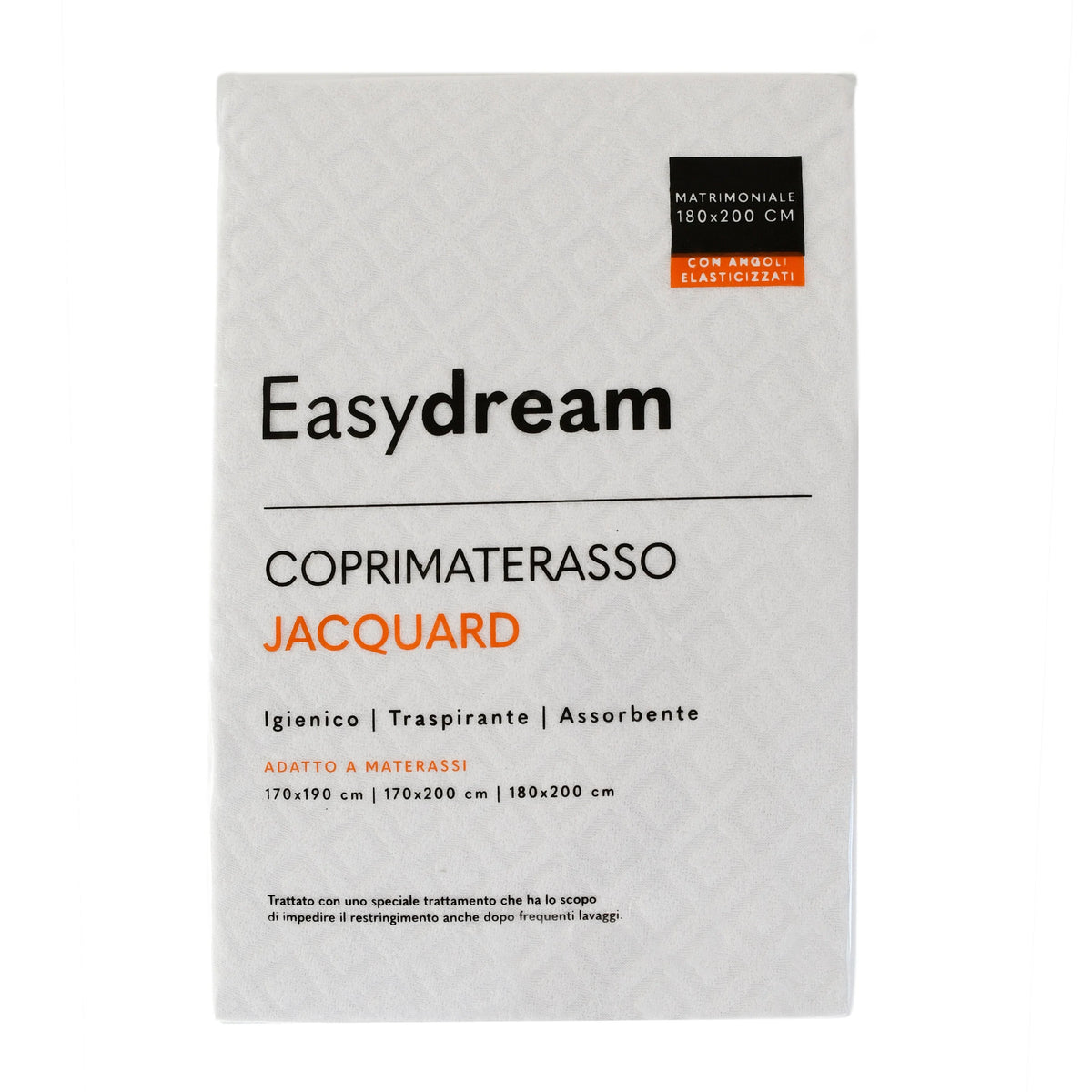 EasyDream Coprimaterasso Matrimoniale 180x200 in Spugna Jacquard Tinta Unita Optical White - Amo La Casa Shop
