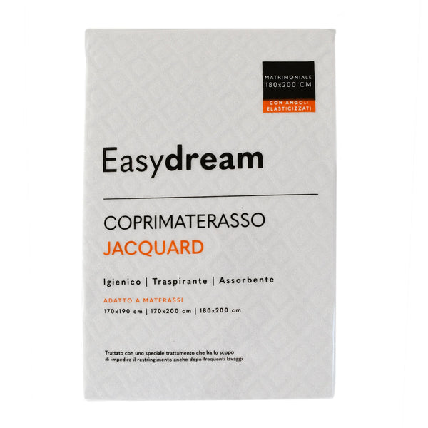 EasyDream Coprimaterasso Matrimoniale 180x200 in Spugna Jacquard Tinta Unita Optical White - Amo La Casa Shop