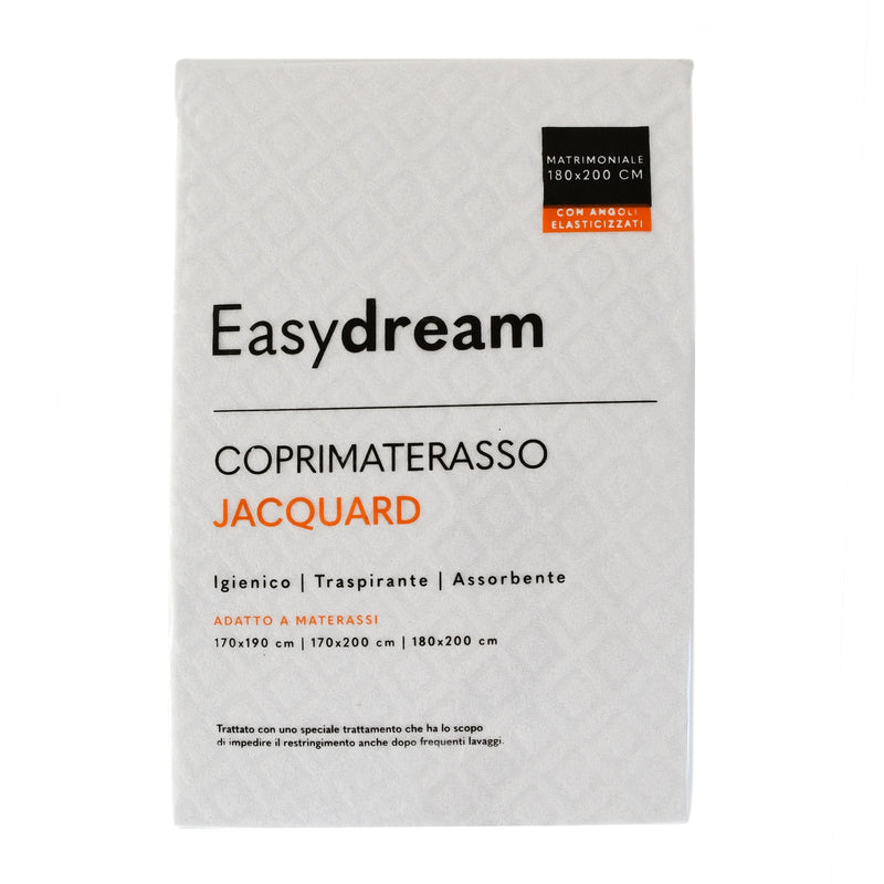 EasyDream Coprimaterasso Matrimoniale 180x200 in Spugna Jacquard Tinta Unita Optical White - Amo La Casa Shop
