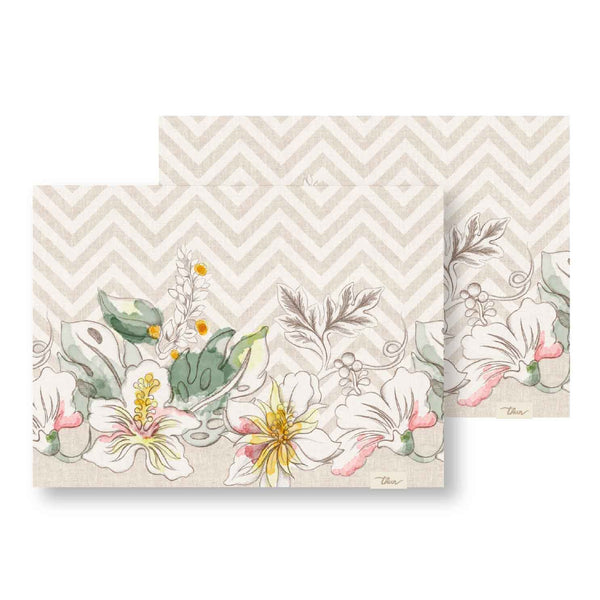 THUN® Set 2 Tovagliette Antimacchia Estate 33x45 cm Tropical Multicolor