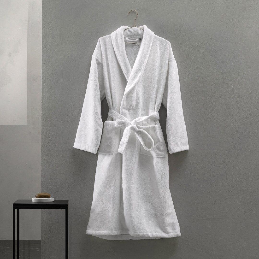 Accappatoio Romeo in Spugna di Cotone Bianco con Collo a Scialle - Amo La Casa Shop