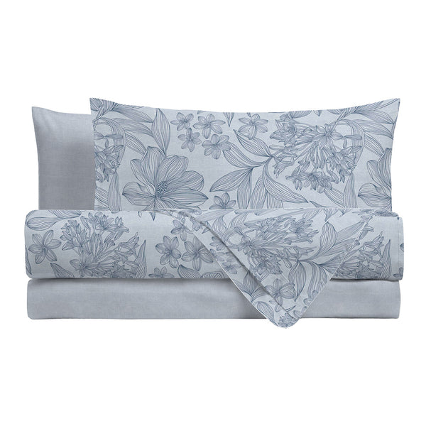 Parure Copripiumino Piazza e Mezza in Cotone con Stampa - Fantasia Dream Me Alina Light Blue