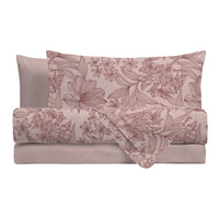 Completo Letto Matrimoniale in Cotone con Stampa - Fantasia Feel Me Alina Pink