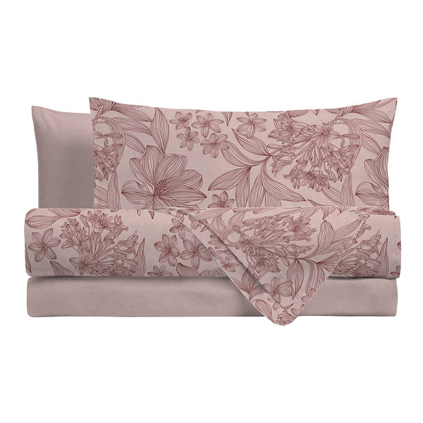 Parure Copripiumino Singola in Cotone con Stampa - Fantasia Feel Me Alina Pink