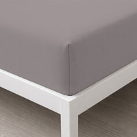 Lenzuolo Sotto con Angoli Matrimoniale in Cotone Tinta Unita Tortora