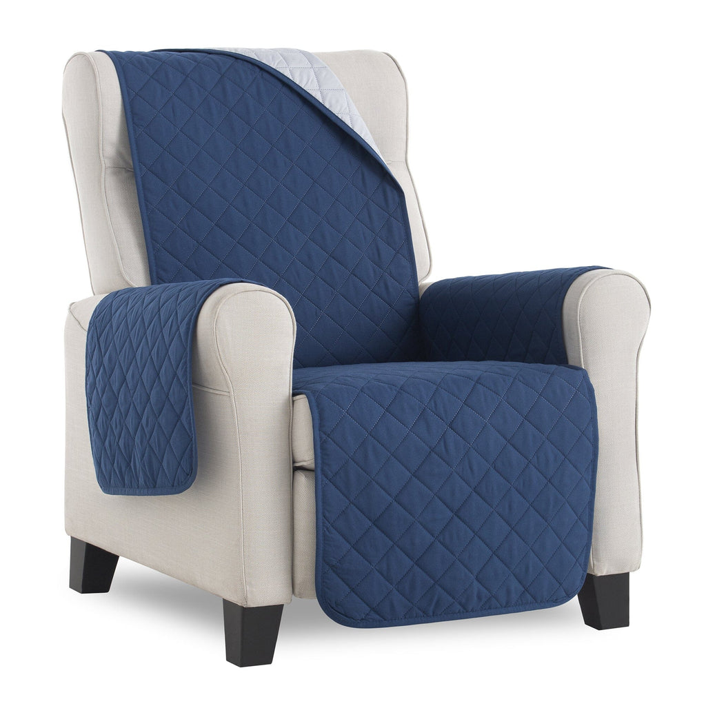 Copripoltrona Trapuntato Maui R-55 Bicolore Blu/Grigio Chiaro - Amo La Casa Shop