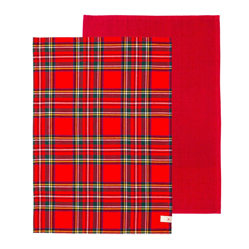 Set 2 Strofinacci British Gift 45x65 cm Tartan Red