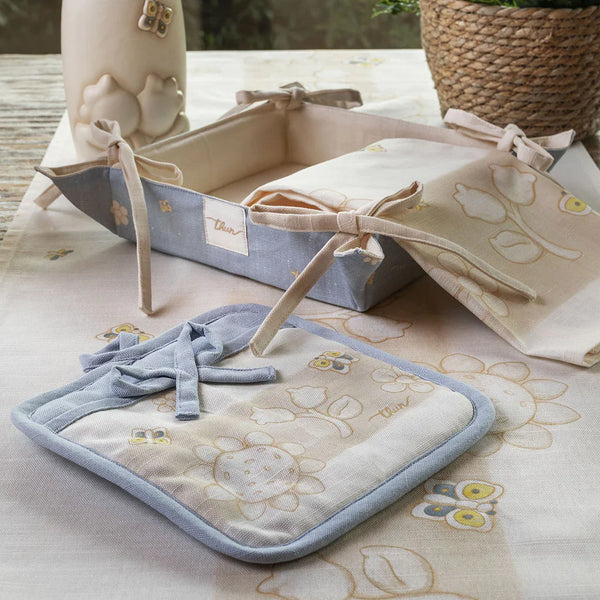 THUN® Set Presina, Strofinaccio e Grembiule con Cestino Elegance Beige - Amo La Casa Shop