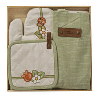 THUN® Set Vassoio con Guantone Grembiule e Presina Country Bloom Beige - Amo La Casa Shop