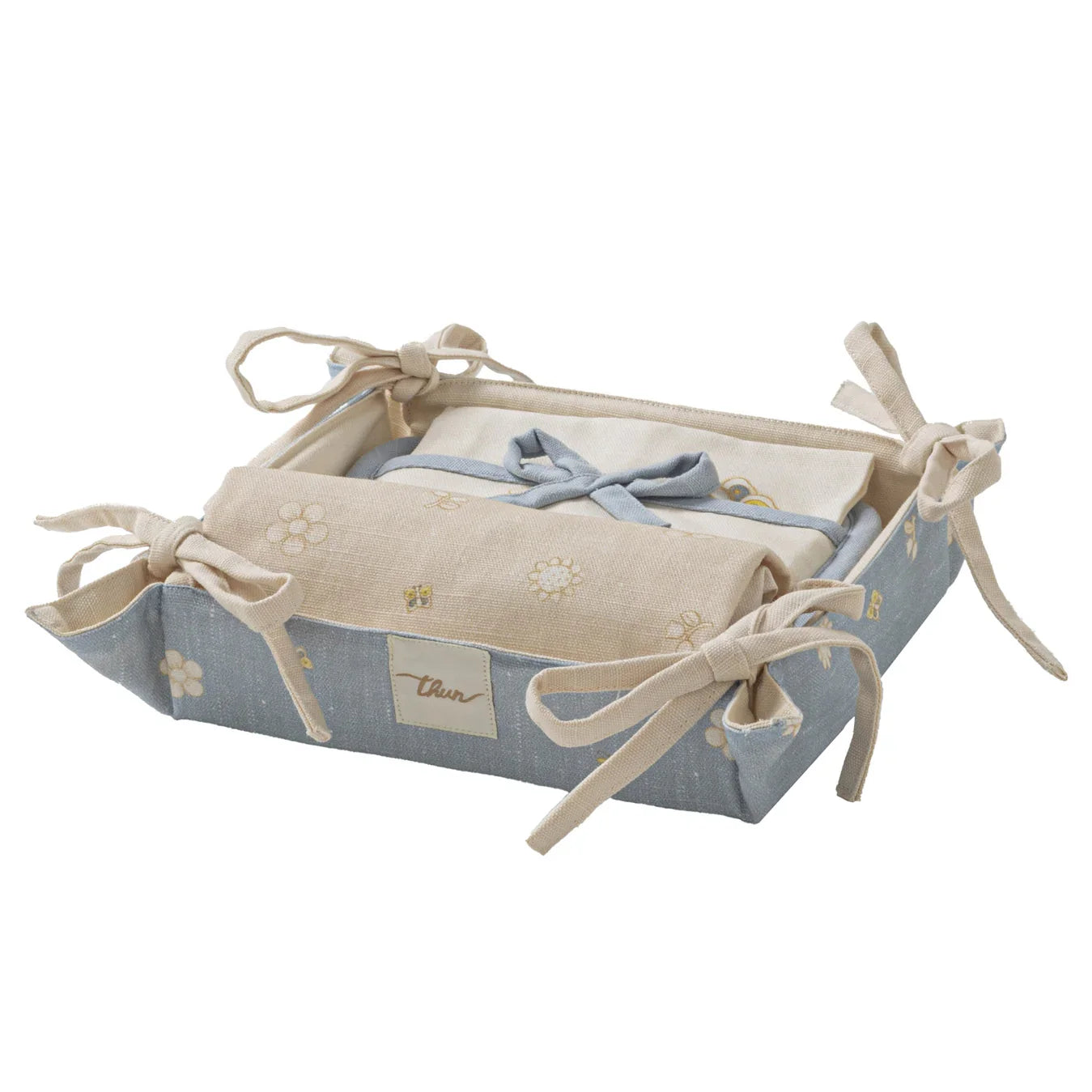 THUN® Set Presina, Strofinaccio e Grembiule con Cestino Elegance Beige - Amo La Casa Shop