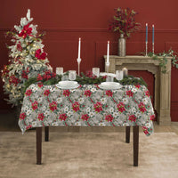 Tovaglia 140x180 cm Deco Dolomites Dream Poinsetta And Flower Taupe - Amo La Casa Shop