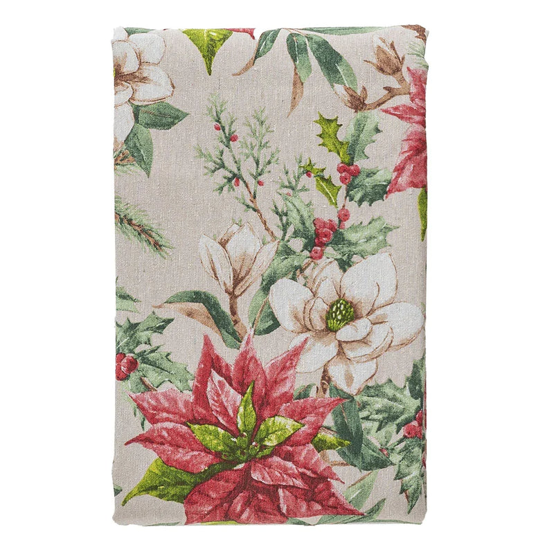 Tovaglia 120x160 cm Deco Dolomites Dream Poinsetta And Flower Taupe - Amo La Casa Shop