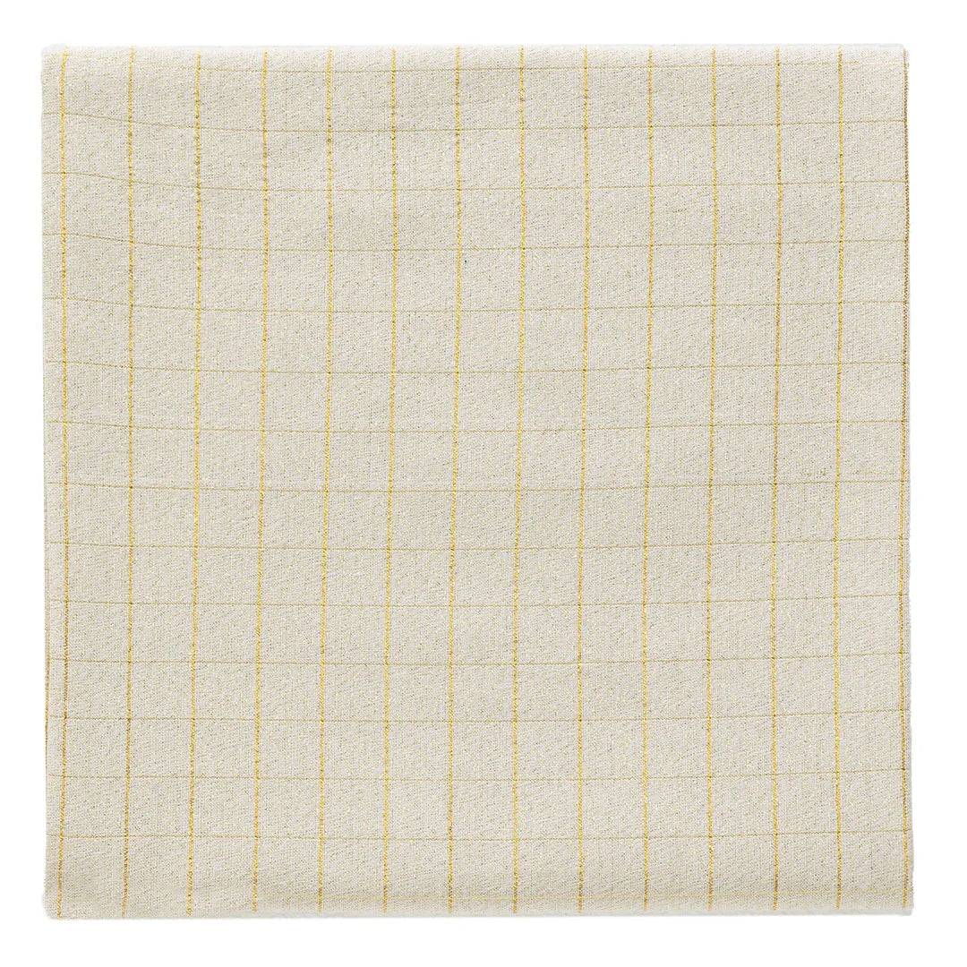Tovaglia Tinta in Filo 140x180 cm Himalayan Home Grid Cream - Amo La Casa Shop