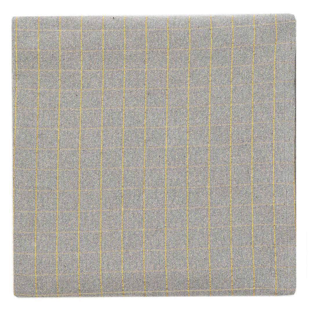 Tovaglia Tinta in Filo 140x240 cm Himalayan Home Grid Grey - Amo La Casa Shop