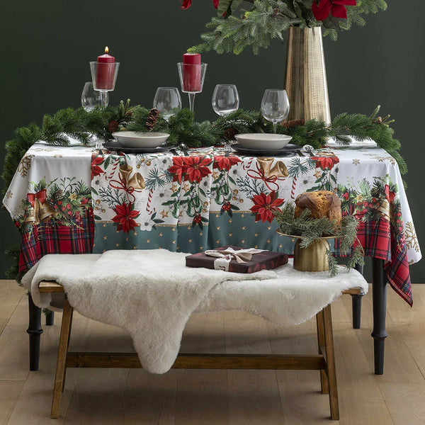 Tovaglia Antimacchia 140x180 cm Stampa Digitale Sierra Sugar Fancy Poinsettia Multicolor - Amo La Casa Shop