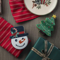 Strofinaccio + Spugna Pyrenees Present Snowman Red - Amo La Casa Shop