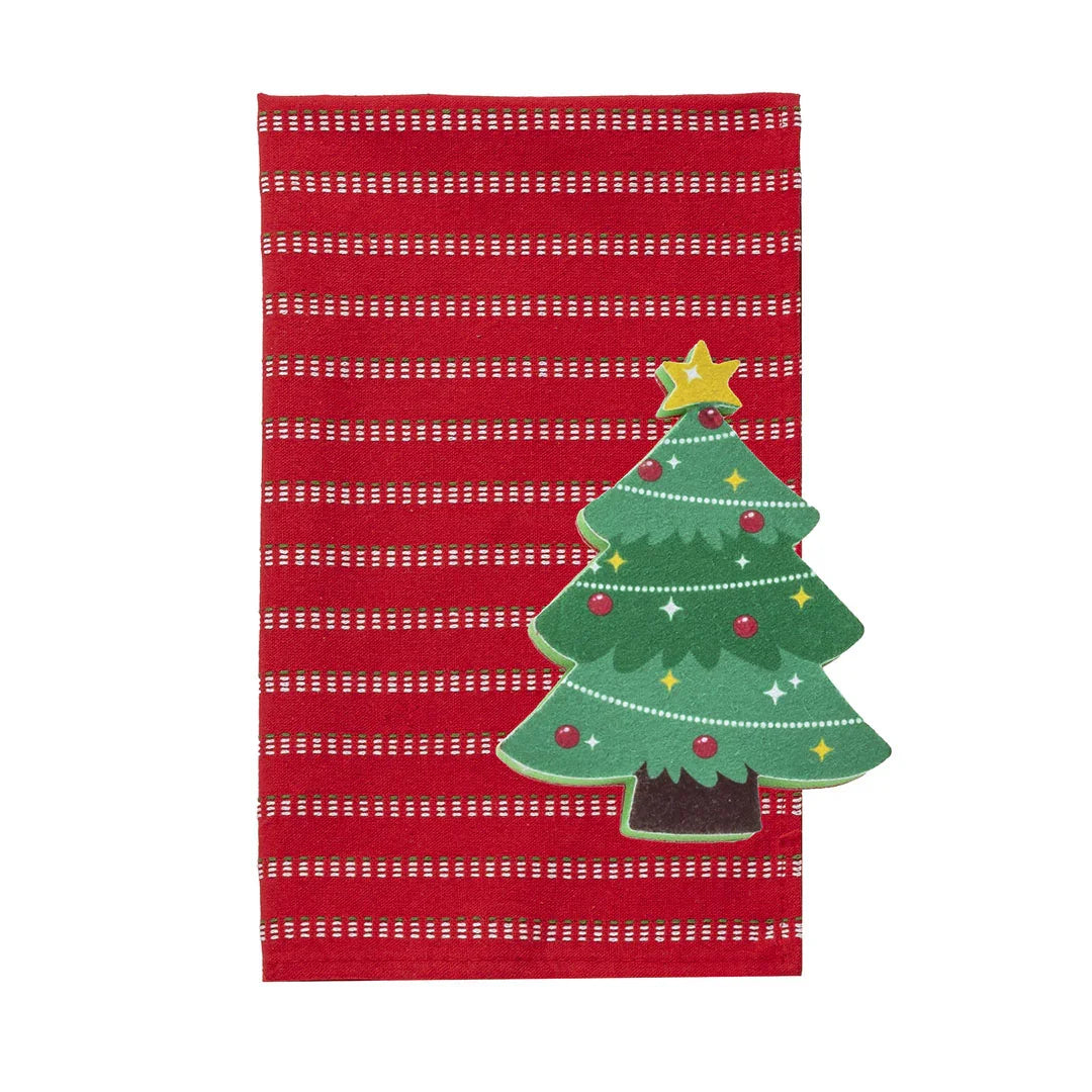 Strofinaccio + Spugna Pyrenees Present Christmas Tree Red - Amo La Casa Shop