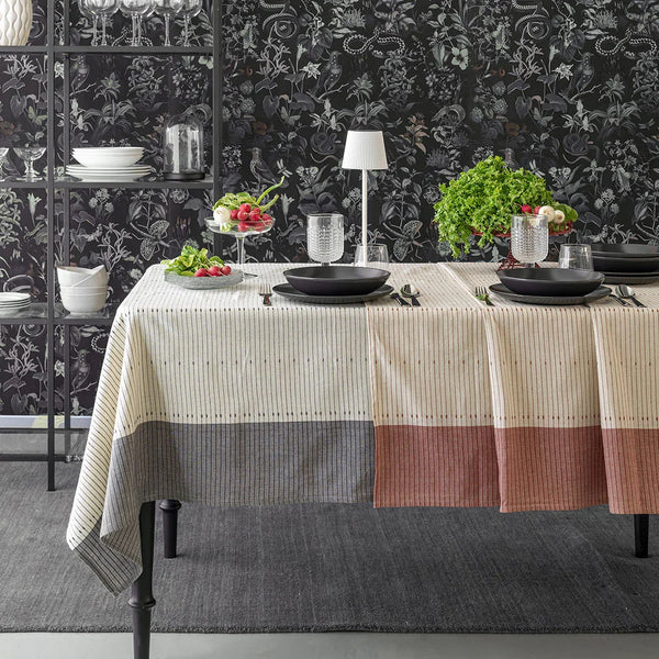 Tovaglia 140x240 cm Tinta in Filo Rhum Boho Grigio Scuro - Amo La Casa Shop