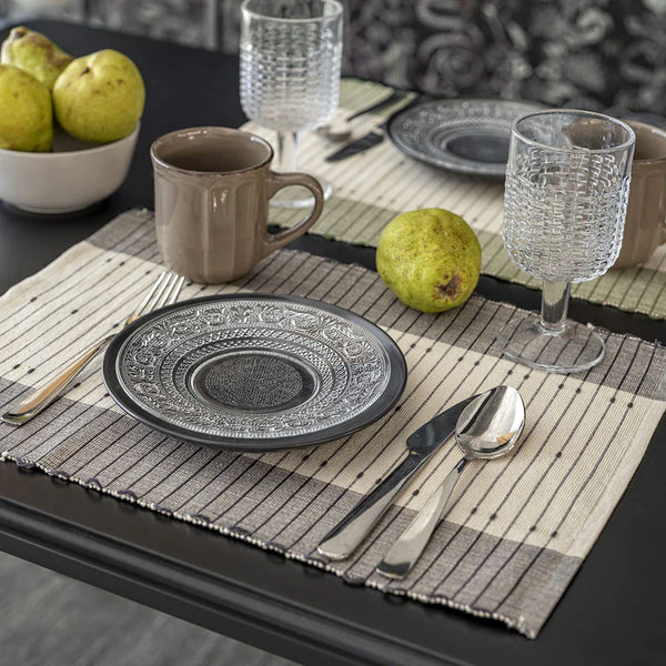 Set 2 Tovagliette 33x45 cm Rhum Boho Grigio Scuro - Amo La Casa Shop