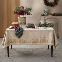 THUN® Tovaglia Antimacchia 150x260 cm Thunland Gingerbreadhouse Beige - Amo La Casa Shop