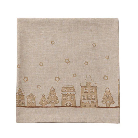 THUN® Tovaglia Antimacchia 150x260 cm Thunland Gingerbreadhouse Beige - Amo La Casa Shop