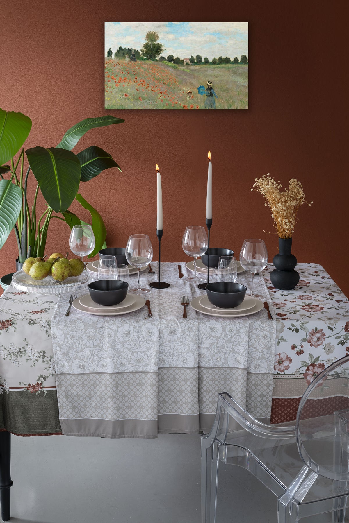 Tovaglia Antimacchia Stampata cm 140x240 Mindy Beige