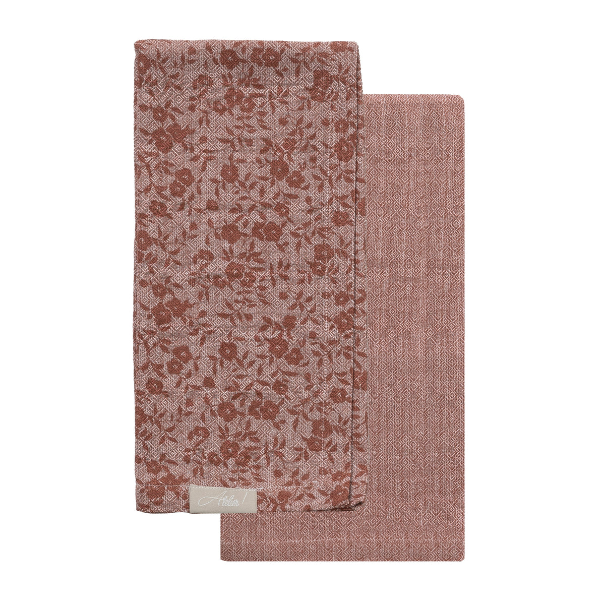 Set 2 Strofinacci Tinto In Filo cm 45x65 Tinta Unita Rust