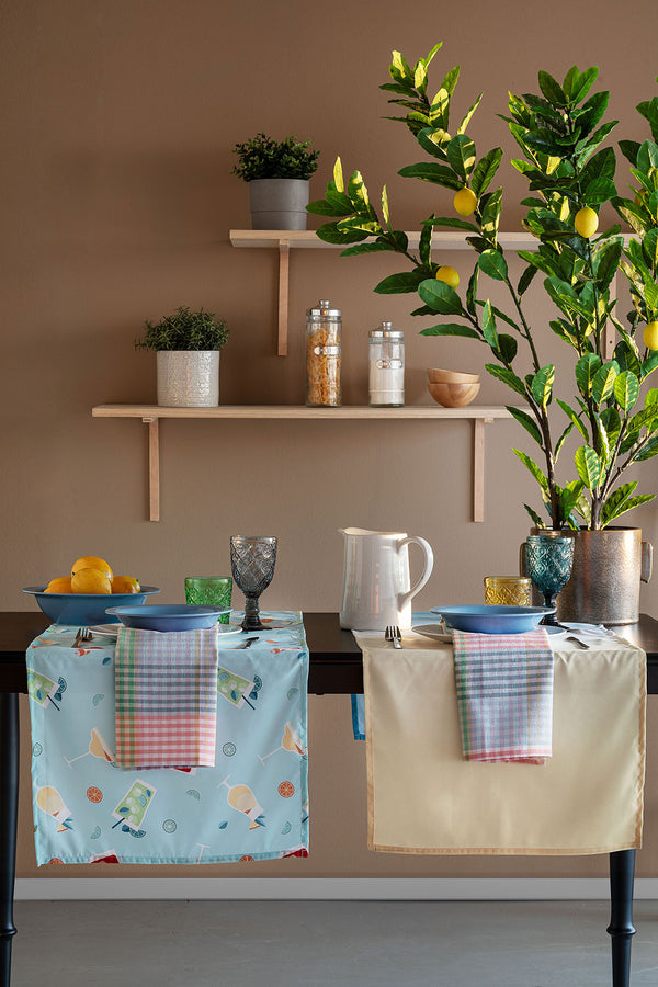 Tovaglia Antimacchia 140x240 cm Drinks Light Blue