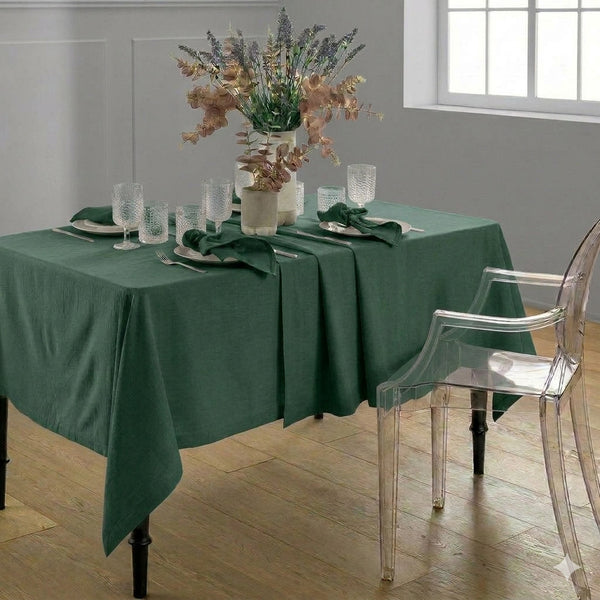 Tovaglia Tinta in Filo Atelier Fragrance 140x180 cm Tinta Unita Dark Green