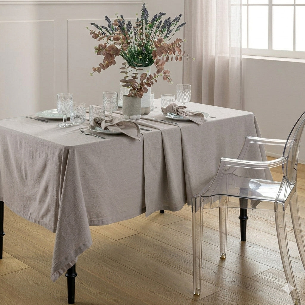 Tovaglia Tinta in Filo Atelier Fragrance 140x180 cm Tinta Unita Ash Grey