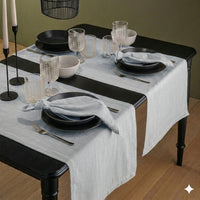 Runner Tinto in Filo Tinta in Atelier Fragrance 45x140 cm Tinta Unita Silver Sky