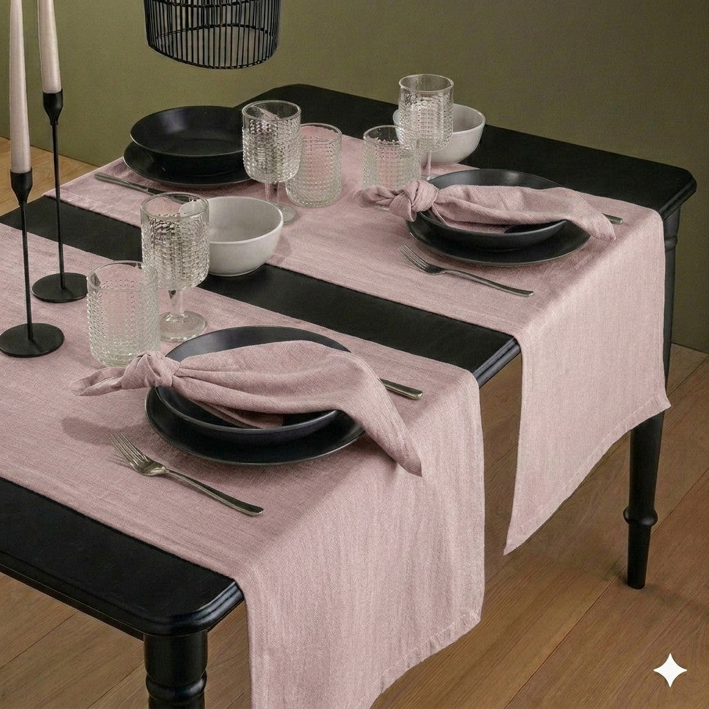 Runner Tinto in Filo Tinta in Atelier Fragrance 45x140 cm Tinta Unita Powder Pink