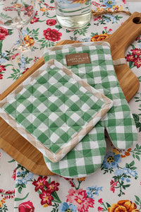 Set Guantone + Presina Secret Garden Standard Vichy Green