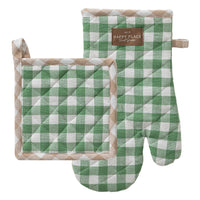 Set Guantone + Presina Secret Garden Standard Vichy Green