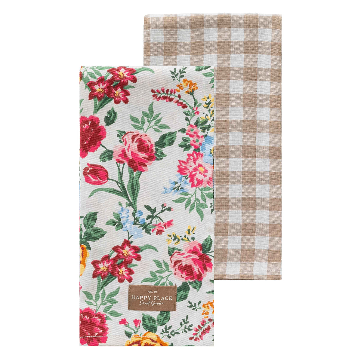 Set 2 Strofinacci Secret Garden 45x65 cm Debby Beige