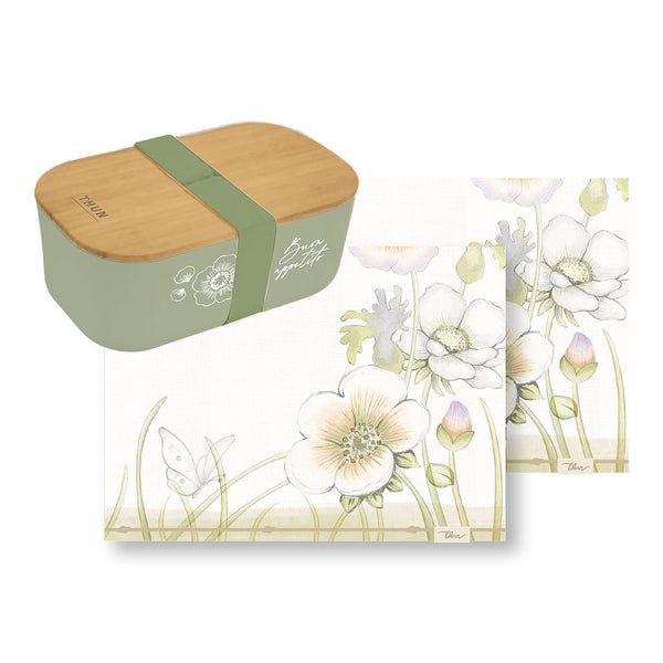 THUN® Set 2 Tovagliette Antimacchia + Porta Pranzo Standard Bloom Multicolor
