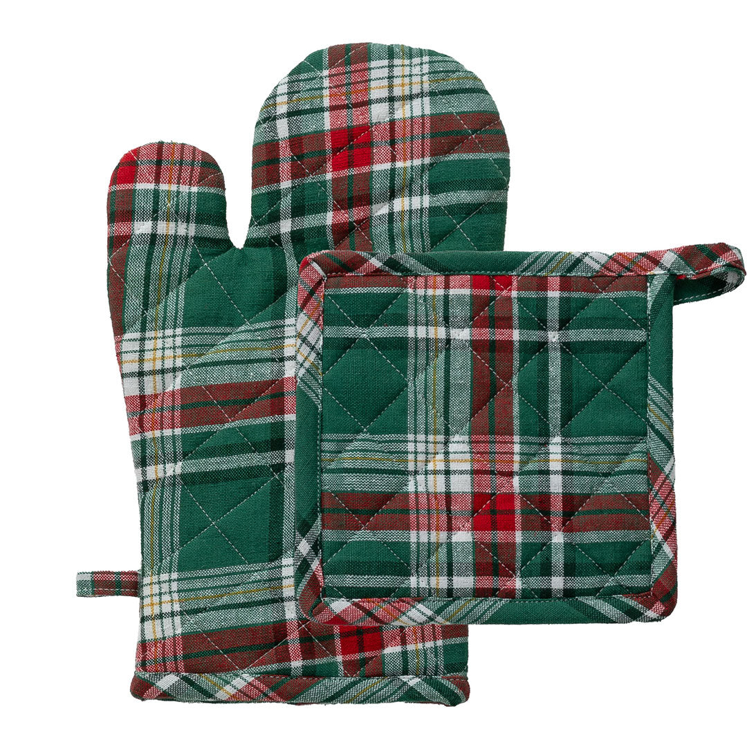 Set Guantone + Presina Classy Holly Standard Tartan Green