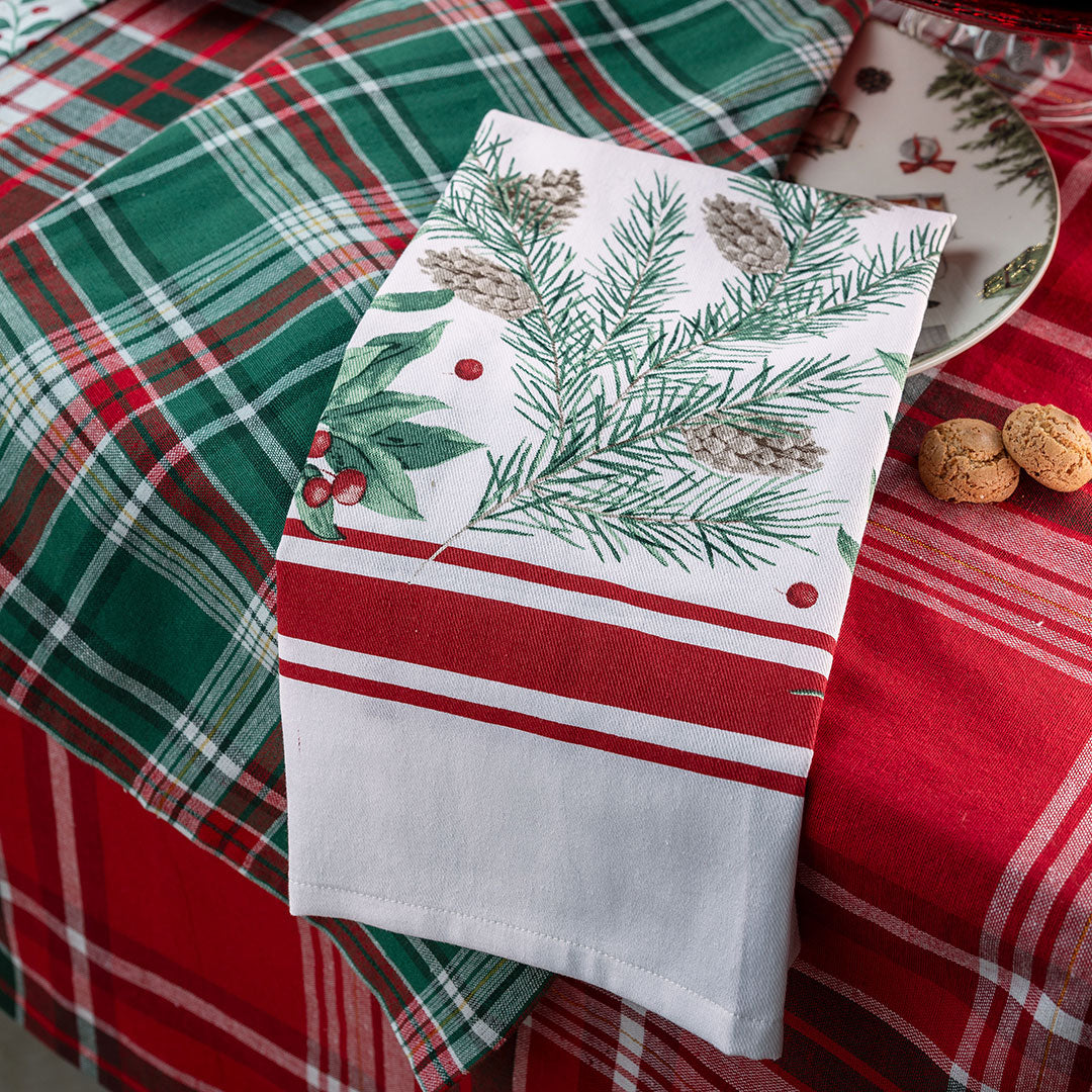 Set 2 Strofinacci Classy Holly 45x65 cm Tartan Red