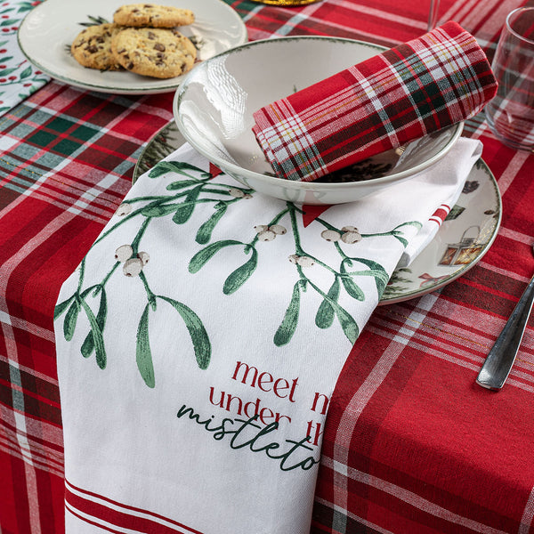 Set 2 Strofinacci Classy Holly 45x65 cm Tartan Red