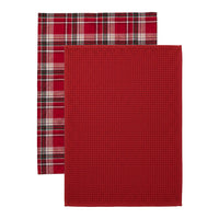 Set 2 Strofinacci Classy Holly 45x65 cm Tartan Red