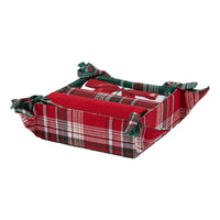 Cesto da Cucina con 3 Strofinacci Classy Holly Standard Tartan Red