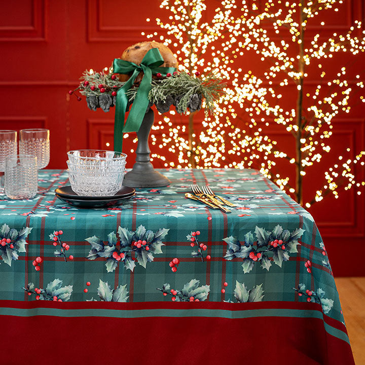 Tovaglia Idrorepellente Stampa Digitale Classy Holly 140x180 cm Festora Red