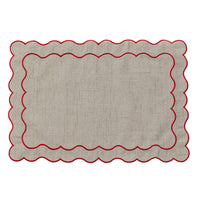 Set 2 Tovagliette Classy Holly 43x30 Tinta Unita Red