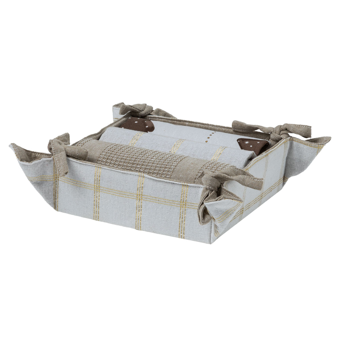 Cesto da Cucina con 3 Strofinacci Softy Bear Standard Teddy Brown